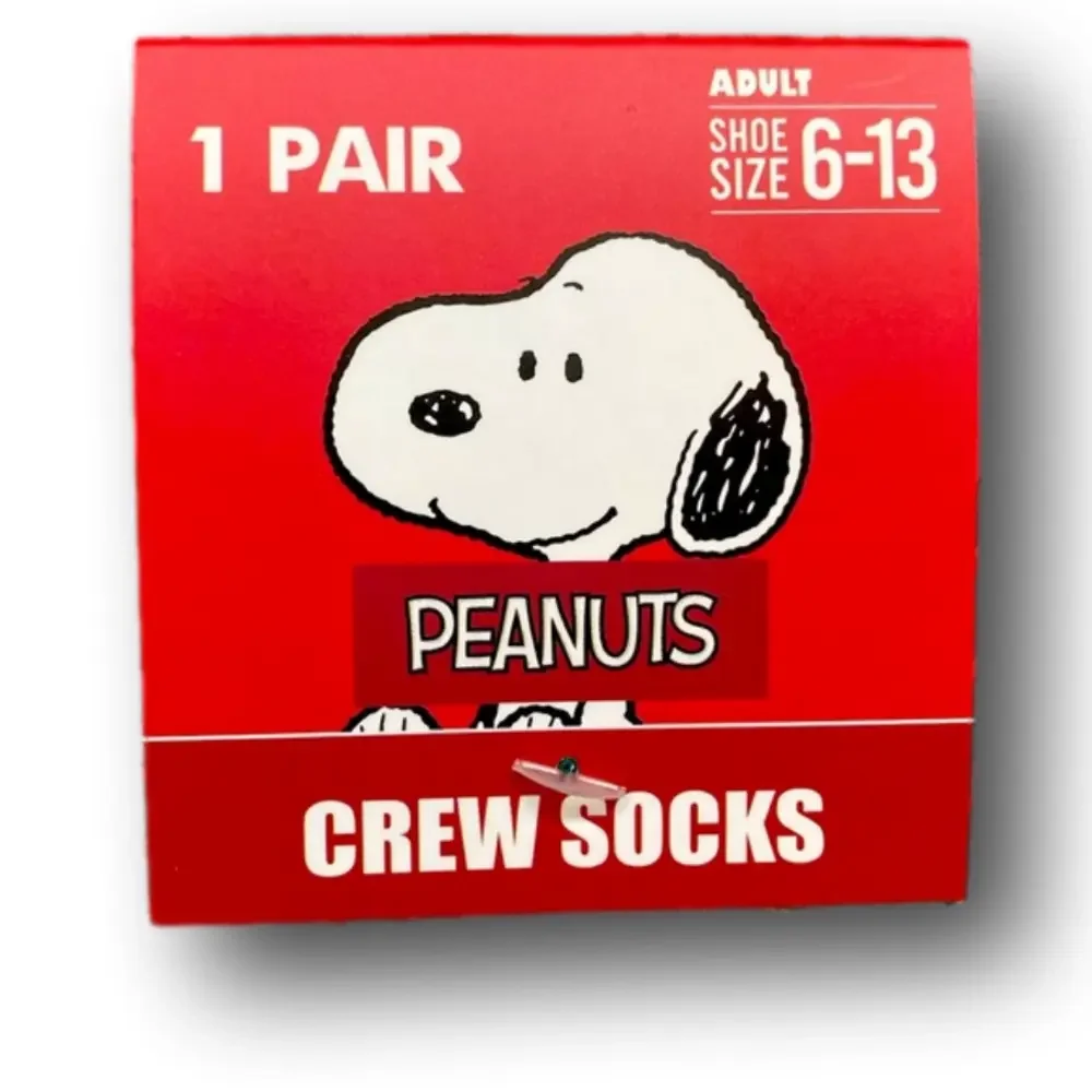 3/$20 Peanuts Snoopy Playing Tennis Funny Novelty Crew Socks - NWT